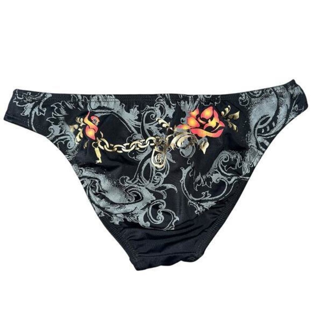 Guess USA Vintage Y2K Women’s Size S Black Tattoo Print Back Bikini Bottom